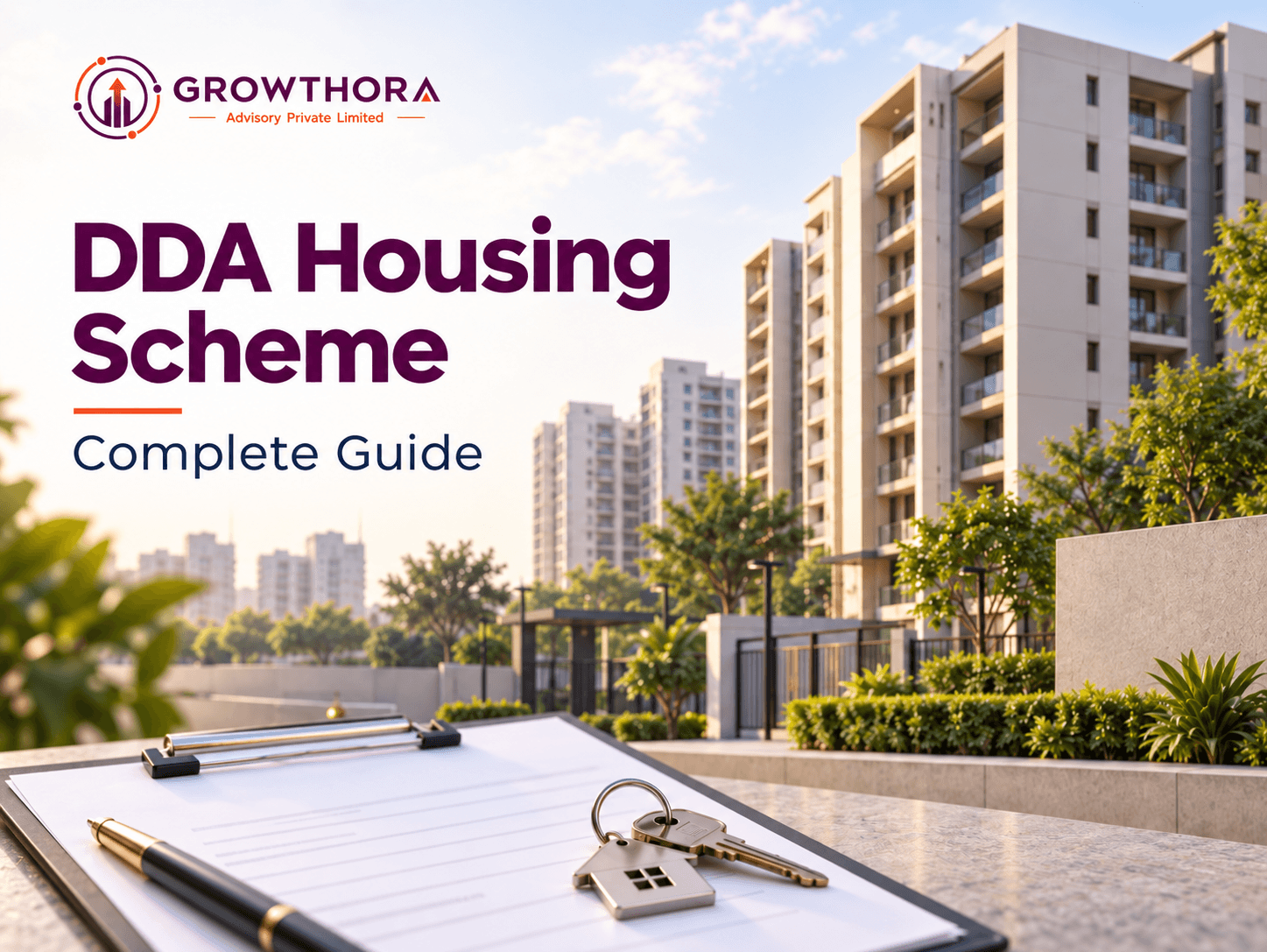 DDA Housing Scheme complete guide with residential flats, housing application documents and home keys in Delhi