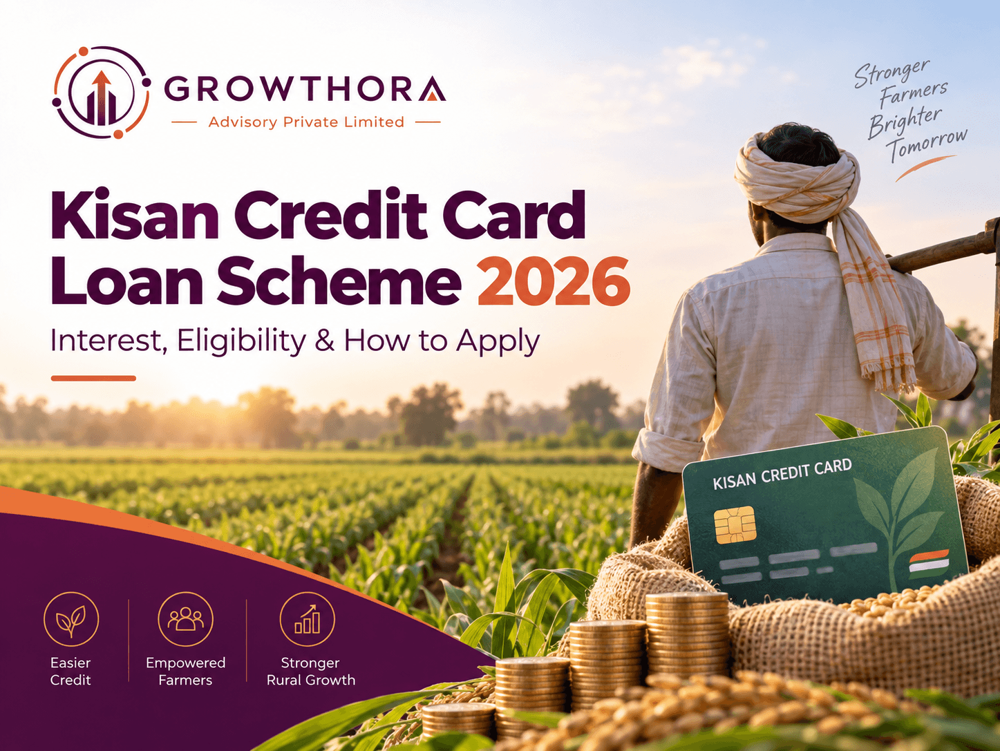 Kisan Credit Card Loan Scheme 2026 showing farmer credit support, agricultural finance, collateral-free loans and rural farming growth in India