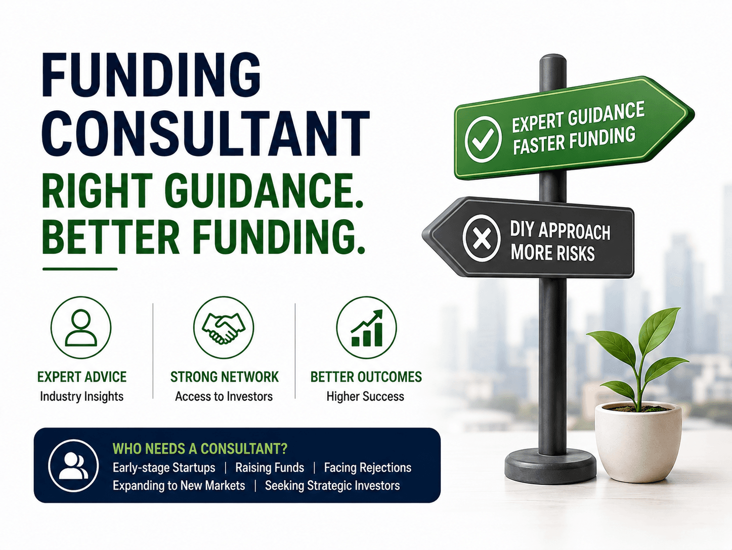 Startup funding consultant providing expert guidance, investor access, and fundraising support for growing startups